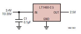LT1460GCZ-2.5, Микромощные прецизионные источники опорного напряжения